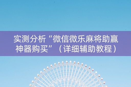 实测分析“微信微乐麻将助赢神器购买”（详细辅助教程）-哔哩哔哩