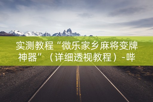 实测教程“微乐家乡麻将变牌神器”（详细透视教程）-哔哩哔哩