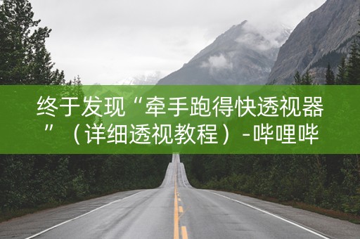 终于发现“牵手跑得快透视器”（详细透视教程）-哔哩哔哩