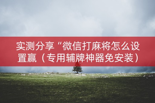 实测分享“微信打麻将怎么设置赢（专用辅牌神器免安装）