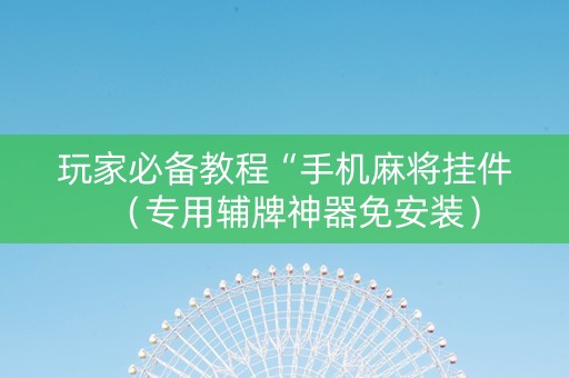 玩家必备教程“手机麻将挂件（专用辅牌神器免安装）