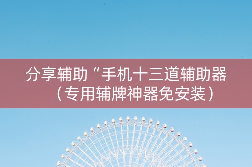 分享辅助“手机十三道辅助器（专用辅牌神器免安装）
