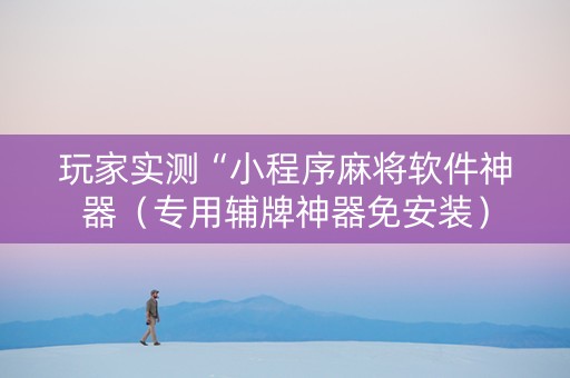玩家实测“小程序麻将软件神器（专用辅牌神器免安装）