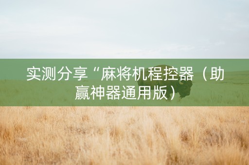 实测分享“麻将机程控器（助赢神器通用版）