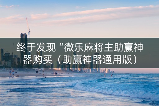 终于发现“微乐麻将主助赢神器购买（助赢神器通用版）