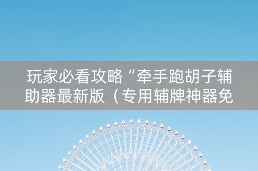 玩家必看攻略“牵手跑胡子辅助器最新版（专用辅牌神器免安装）