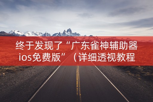 终于发现了“广东雀神辅助器ios免费版”（详细透视教程）-哔哩哔哩