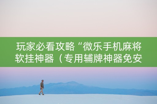 玩家必看攻略“微乐手机麻将软挂神器（专用辅牌神器免安装）
