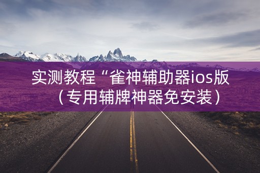 实测教程“雀神辅助器ios版（专用辅牌神器免安装）