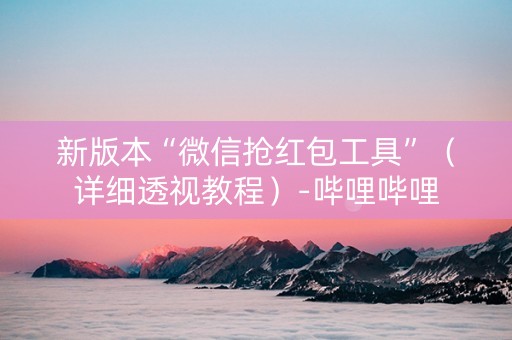 新版本“微信抢红包工具”（详细透视教程）-哔哩哔哩