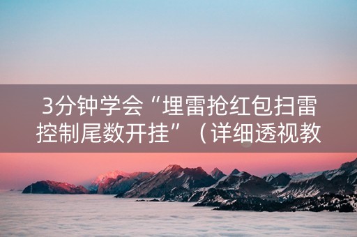 3分钟学会“埋雷抢红包扫雷控制尾数开挂”（详细透视教程）-哔哩哔哩