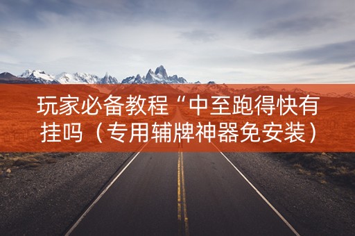 玩家必备教程“中至跑得快有挂吗（专用辅牌神器免安装）