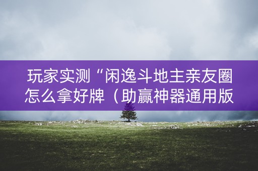 玩家实测“闲逸斗地主亲友圈怎么拿好牌（助赢神器通用版）