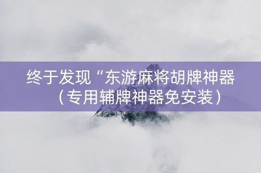 终于发现“东游麻将胡牌神器（专用辅牌神器免安装）