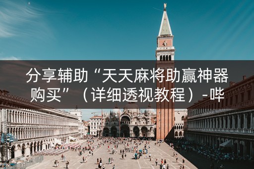 分享辅助“天天麻将助赢神器购买”（详细透视教程）-哔哩哔哩