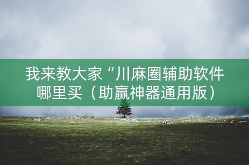 我来教大家“川麻圈辅助软件哪里买（助赢神器通用版）