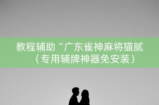 教程辅助“广东雀神麻将猫腻（专用辅牌神器免安装）