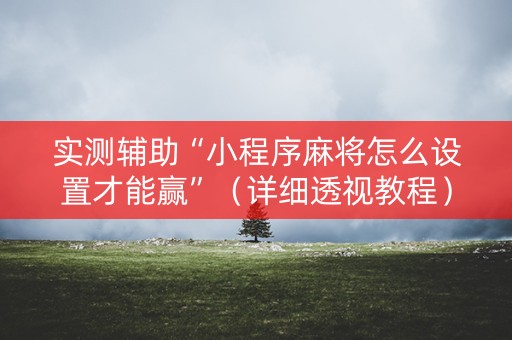 实测辅助“小程序麻将怎么设置才能赢”（详细透视教程）-哔哩哔哩