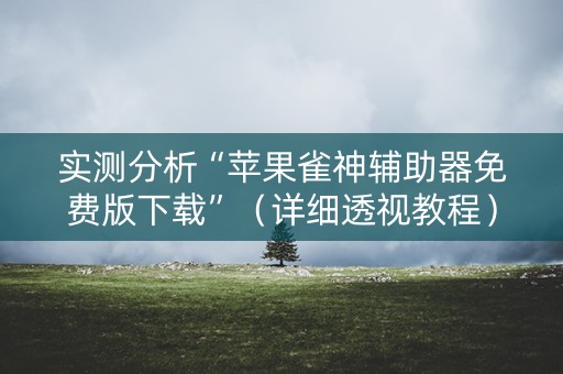 实测分析“苹果雀神辅助器免费版下载”（详细透视教程）-哔哩哔哩