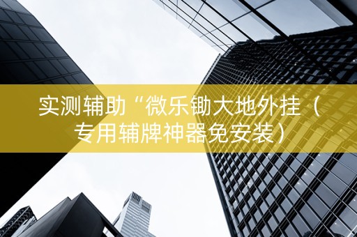 实测辅助“微乐锄大地外挂（专用辅牌神器免安装）