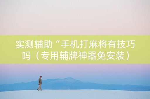 实测辅助“手机打麻将有技巧吗（专用辅牌神器免安装）
