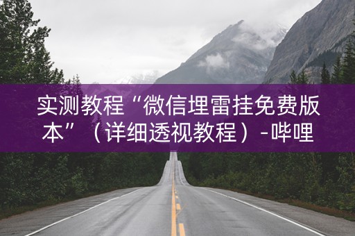 实测教程“微信埋雷挂免费版本”（详细透视教程）-哔哩哔哩
