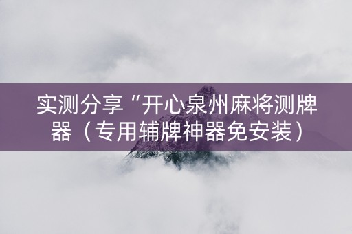 实测分享“开心泉州麻将测牌器（专用辅牌神器免安装）