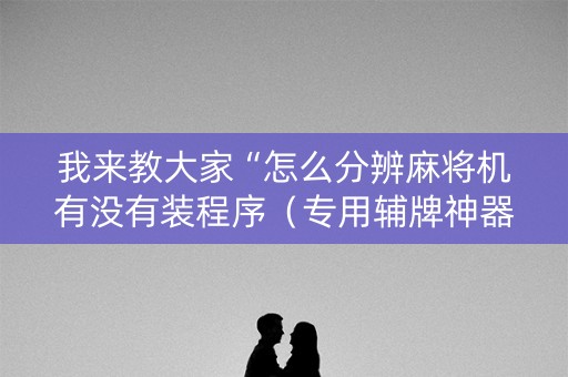 我来教大家“怎么分辨麻将机有没有装程序（专用辅牌神器免安装）