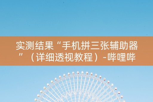 实测结果“手机拼三张辅助器”（详细透视教程）-哔哩哔哩