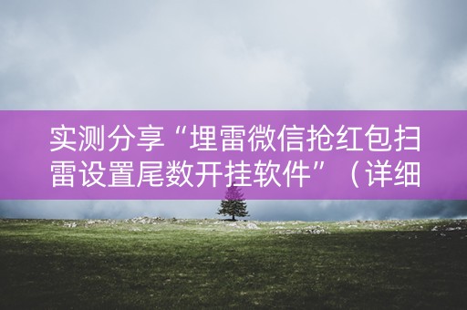 实测分享“埋雷微信抢红包扫雷设置尾数开挂软件”（详细透视教程）-哔哩哔哩