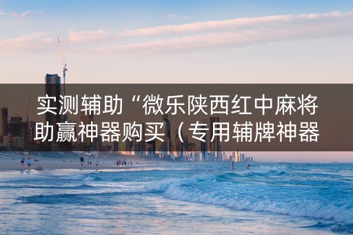 实测辅助“微乐陕西红中麻将助赢神器购买（专用辅牌神器免安装）