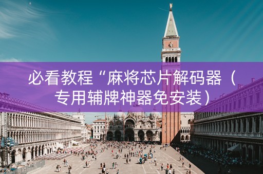必看教程“麻将芯片解码器（专用辅牌神器免安装）