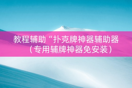 教程辅助“扑克牌神器辅助器（专用辅牌神器免安装）