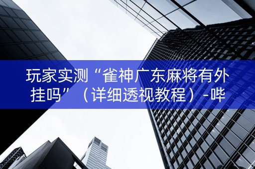玩家实测“雀神广东麻将有外挂吗”（详细透视教程）-哔哩哔哩