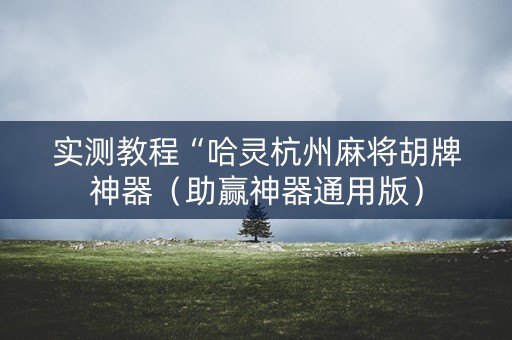 实测教程“哈灵杭州麻将胡牌神器（助赢神器通用版）