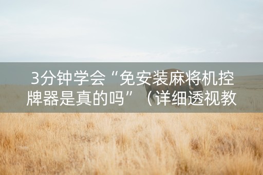 3分钟学会“免安装麻将机控牌器是真的吗”（详细透视教程）-哔哩哔哩