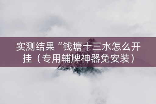 实测结果“钱塘十三水怎么开挂（专用辅牌神器免安装）
