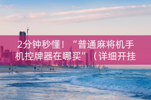 2分钟秒懂！“普通麻将机手机控牌器在哪买”（详细开挂教程）-哔哩哔哩