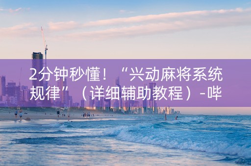 2分钟秒懂！“兴动麻将系统规律”（详细辅助教程）-哔哩哔哩