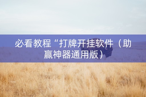 必看教程“打牌开挂软件（助赢神器通用版）