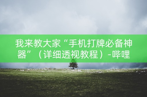 我来教大家“手机打牌必备神器”（详细透视教程）-哔哩哔哩