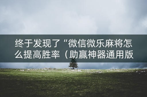 终于发现了“微信微乐麻将怎么提高胜率（助赢神器通用版）