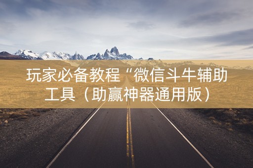 玩家必备教程“微信斗牛辅助工具（助赢神器通用版）