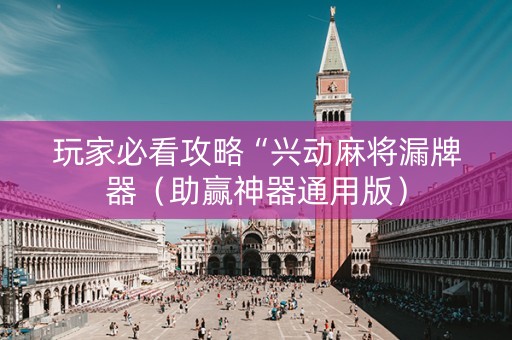 玩家必看攻略“兴动麻将漏牌器（助赢神器通用版）