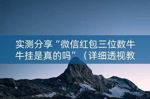 实测分享“微信红包三位数牛牛挂是真的吗”（详细透视教程）-哔哩哔哩