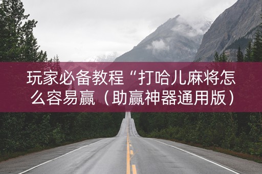 玩家必备教程“打哈儿麻将怎么容易赢（助赢神器通用版）