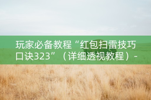 玩家必备教程“红包扫雷技巧口诀323”（详细透视教程）-哔哩哔哩
