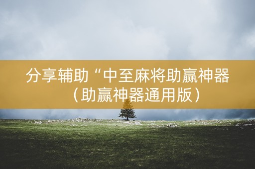 分享辅助“中至麻将助赢神器（助赢神器通用版）