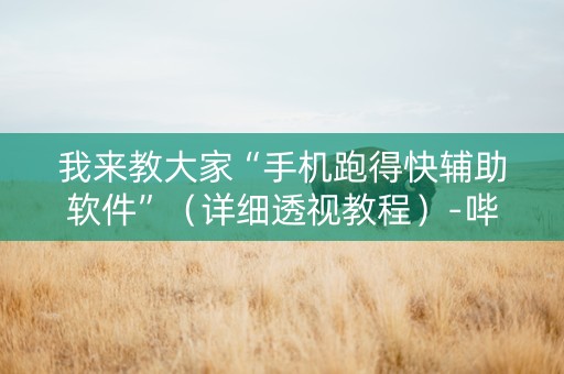 我来教大家“手机跑得快辅助软件”（详细透视教程）-哔哩哔哩