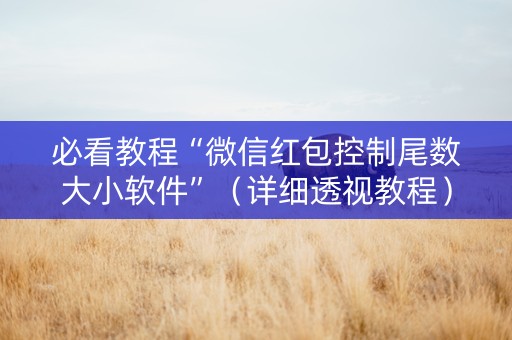 必看教程“微信红包控制尾数大小软件”（详细透视教程）-哔哩哔哩